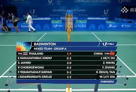 中国羽毛球队鏖战泰国羽毛球队，斯里坎特打破历史纪录